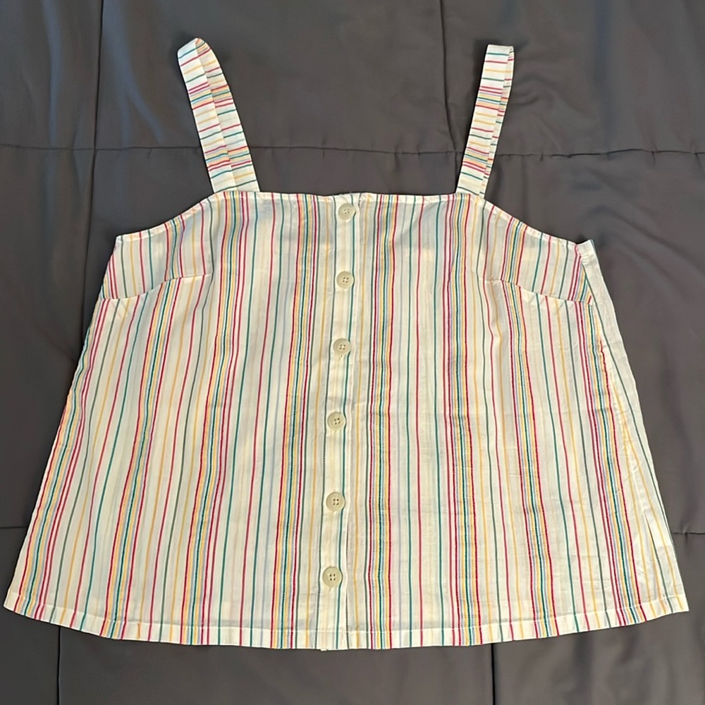 Madewell rainbow striped tank top
